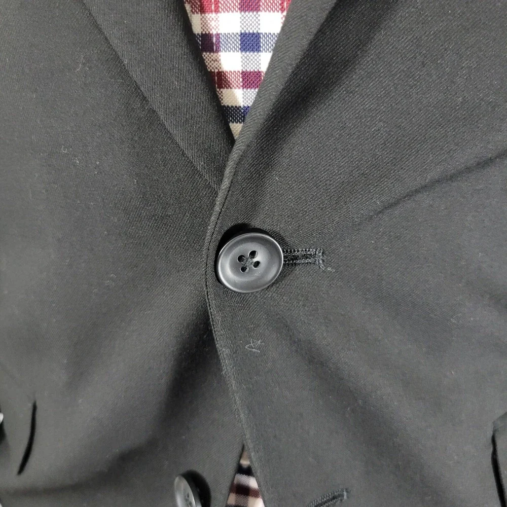 Kenneth Cole Reaction Men's‎ Sport Coat Blazer Two Button Black Techni-Cole 38S